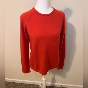 J McLaughlin Jamey Cashmere Sweater Elegant Orange Red Crew Neck Size Medium
